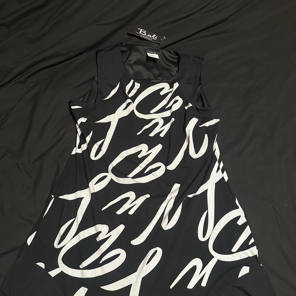 Bali Black and White Graphic Dress